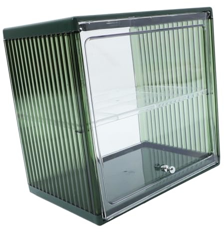 IMIKEYA Scatola Per Pane Trasparente a Doppio Strato in Plastica Resistente, Contenitore Per Conservazione Pane e Snack, Organizer Da Cucina Per Piano Di Lavoro e Panetteria