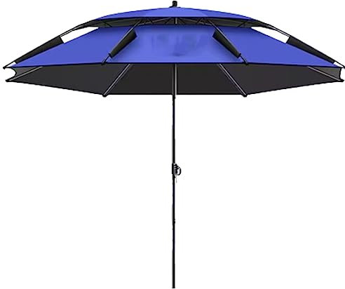 FLNOZAMZ Parapluie de pêche avec Fourche au Sol, Parasol Anti-Pluie Double Couche, Rotation Universelle réglable à 360 °, pour terrasse de Plage (Purple 220cm)