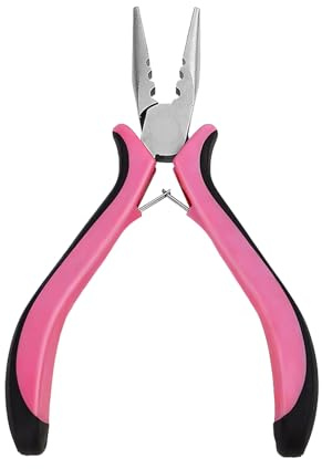 Hair Extension Pliers, Anti-Slip Handles Tool Hair Pliers Extensions,Professional Hair Extension Tool, for Easy Installation and Removal (Pink)