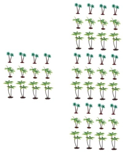 OSALADI 4 Ensembles Modèle De Cocotier Plantes Décoration Cocotier Palmier Architectural Cocotier Modèle Palmiers Miniatures Modèle De Paume Palmiers Jouets Plastique 12 Pièces * 4