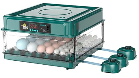 48 Egg Incubator for Egg Hatching with Drawer Design Automatic Water Refill Temp Control Ionic Humidifier Smart Digital Hatcher for Chicken Duck Quail Eggs Home Poultry Farm Breeding New Model
