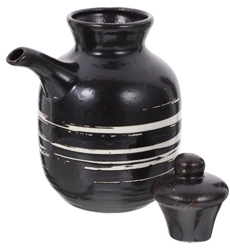 Mipcase Dispenser per Condimenti Ceramica Resistente al Calore Contenitore per Salse e Olio da Cucina Dosatore Antigoccia con Coperchio per Conservare Spezie Fresche e Condimenti Vari