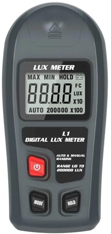luxmetro digitale, Luxmetro Digitale Portatile 0200.000 Lux LCD/FC Tester Di Misurazione Tascabile Sensore Fotometro per Case Agricoltura Magazzini