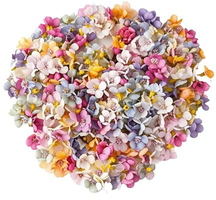 Hyleara 50 Stück Kunstblumen zum Basteln, Künstliche Blumen Deko Blumen, Fake Flowers, Mini Kunstblumen Wie Echt, Artificial Flowers für DIY Basteln Hochzeit Party Tortendeko Handwerk