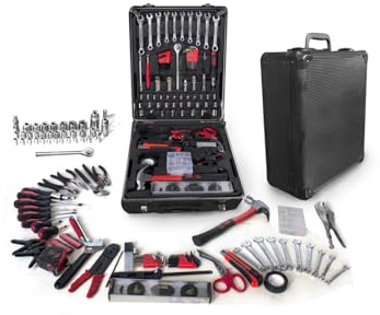 Valise à Outils 308 Pièces, Malette à Outils Complète avec Clés, Douilles, Tournevis, Pinces et Accessoires
