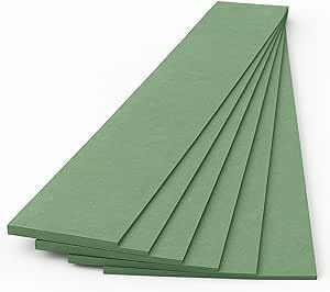 WOODICA Pre-Cut Green MDF Wall Panelling Strips 120cm x 10cm – Moisture-Resistant, Smooth Paintable Boards for DIY Wall Panels, Wainscoting, Shaker & Feature Walls (6)