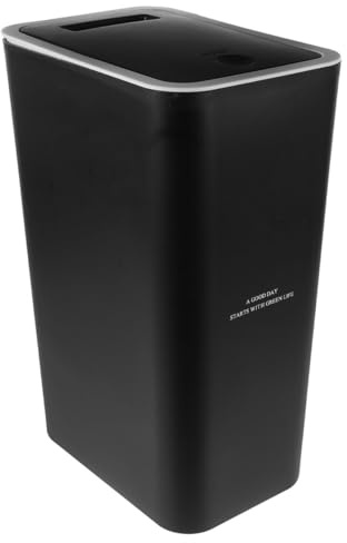 Alasum Pattumiera con Chiusura Ermetica Antiodore da 10l con Coperchio a Pressione in Pp Nero, Design, Contenitore per Rifiuti Domestici e Ufficio