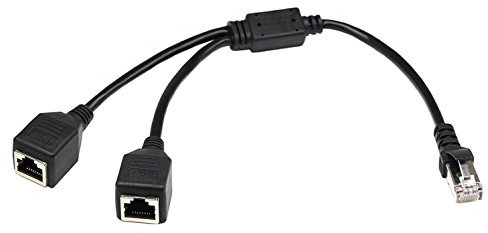 ZdyCGTime Câble Réseau RJ45 30 cm, 1 Femelle vers 2 Femelles Type Y - Pour Basculer Entre Deux Ordinateurs ou se Connecter à Une Imprimante