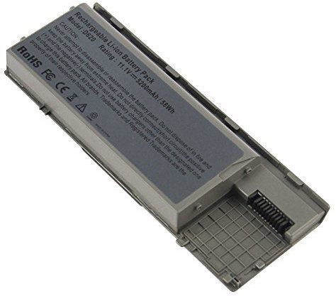 ARyee 5200mAh 11.1V D620 Battery Laptop Battery for Dell Latitude D620 D630 ATG D630c NT379 JD634 TD175 312-0383, Metallic Grey
