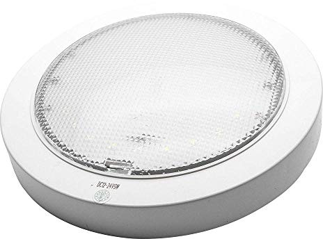 HugeAuto Plafonnier LED pour intérieur de véhicule récréatif - 12 V CC 9 W - Pour camping-car, caravane, camping-car, bateau - Chromé, blanc chaud