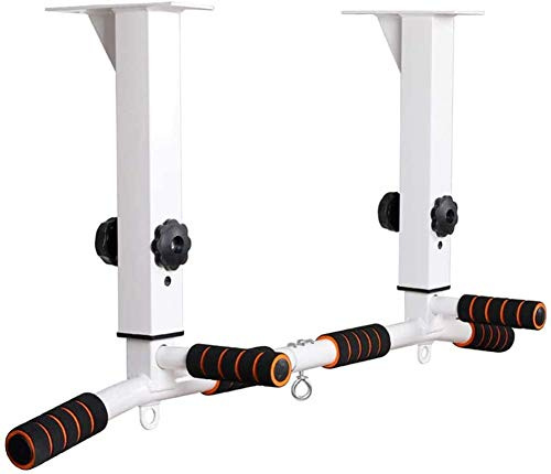 Lloow Bar für Traktion mit bequemen Griffen, Klimmzugstange für Wand- oder Decke Profi, Wandhalterung, für Sit-up Training Gym zu Hause,Weiß