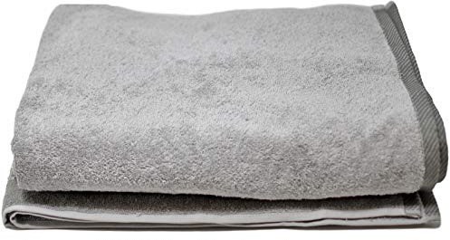 HOMELEVEL Toalla XL para Sauna, de algodón, 180 x 100 cm, Color Gris Claro/Gris Oscuro