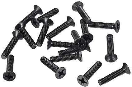 sourcing map M3.5 x 16mm Cruciforme Vis Attache Noir pour Portable PC TV Ventilateur Interrupteur 50pcs