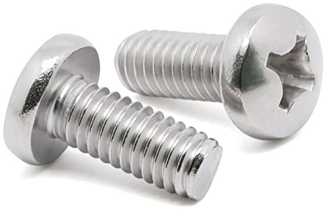 #8-32 x 1/2 Pan Head Machine Screws, Fully Threaded, 304 Stainless Steel 18-8, Bright Finish, Pack of 200