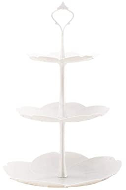 Soporte para Cupcakes de 3 Niveles | Expositores Blancos para Mesa de Postre - Bonitos Platos para Servir, bandejas para Servir Frutas, postres, Galletas, Dulces, Chocolates para presentación Fowybe