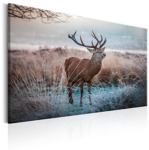 murando - Akustikbild Hirsch Bilder Akustikschaum Hochleistungsschallabsorber Schallschutz Leinwand 1 tlg Wandbild Raumakustik Schalldämmung Tiere Natur g-B-0053-b-b
