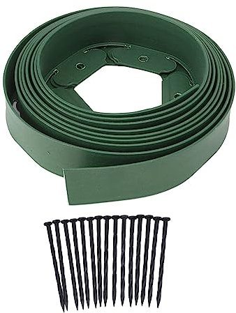 Plastic Landscape Edging Kit,No Dig Garden Borders and Edging,Garden Edging Border,Pound in Landscape Edging,Lawn Edging Roll Kit with Garden Edging Stakes for Flower Bed Lawn Yard(Green)