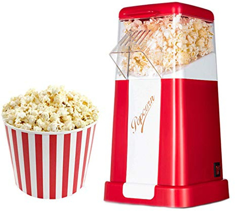 1200W Popcorn Machine, Hot Air No Oil Popcorn Popper Power Saving Safety And Health Popcorn Maker Diy Your Own Taste Bpa-Free For Home Kids Party