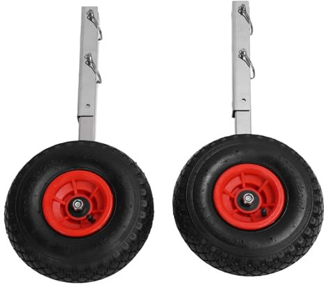 Jectse 2 Stück Boots-Starträder, TYWL02 Abnehmbare Bootsspiegel-Starträder mit Schnellspannstiften, Edelstahl-Spiegel-Start-Dolly-Räder für Schlauchboote
