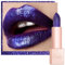 OULAC Rossetto Diamond Lustre, Rossetto Glitter Blu Altamente Pigmentato, Texture fine e Nessuna Sensazione Di Grana, Formula Idratante a Lunga Durata, Vegan (D01) Sapphire