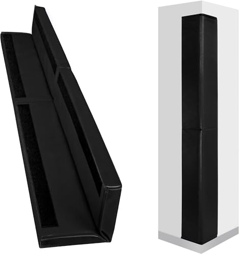 Wall Corner Guards & Edge Protector, Heavy Duty Wall Corner Protective Safety Padding, All-Weather 2 Sides Corner Pad for Gyms, Basketball Court, Playrooms, Garages,etc. (Black, 6FT Tall 6in Sides)