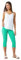Roman Originals Cropped Trousers for Women UK Ladies Capri Leggings Summer Pants Short Crop Stretch 3/4 Length Three Quarter Pedal Pusher Clothes Elasticated Bengaline - Sea Green - Size 10