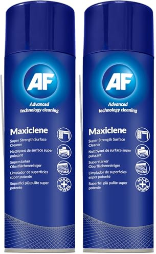 AF Maxiclene Foam Cleaner Extra-Powerful Anti-Static Surface Cleaner for Desks, White Boards, Carpet, Upholstery, Cars, Rubber etc.- 400ml MXL400 (Pack of 2)