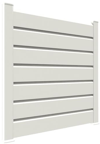 KIT DEPART CLOTURE PVC BLANC Long. 1M50 - idéale pour jardin, balcon et terrasse - coupe-vent - brise vue occultant - Qualité supérieure - Délimitation du jardin.… (Long 1m50 x Haut 1m28)