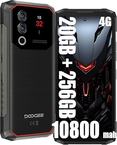 DOOGEE Blade 10 Max 4G Rugged Smartphone, 10300 mAh / 18 W Batterie, 20 Go + 256 Go, 6,56 '' HD+, 50 MP AI Appareil photo + 8 MP, Android 14 Téléphone étanche, NFC IP68 Noir