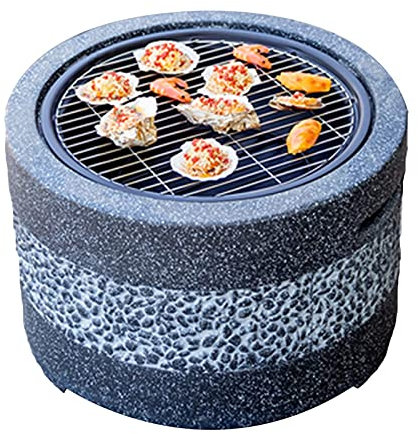 JFNHUTL Kit per Barbecue in Pietra Imitazione braciere da Esterno, Camino da Giardino per Patio in Giardino, per Campeggio, Riscaldamento all'aperto, falò e Picnic