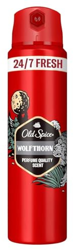 Old Spice Wolfthorn Deospray für Männer 150 ml, 24/7 Frischhh bei Täglicher Anwendung, lang anhaltender Duft in Parfumqualität, Ohne Aluminiumsalze, unsichtbar auf Schwarz und Weiß