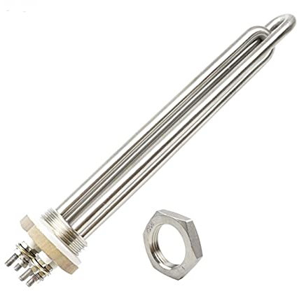 yaoqijie 12v Heater Water Preheating Heating Element 300w 1 DN25 Camping Car Parts 12v Solar Water Heater Gas Heater Lasting(Heater and nut)