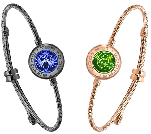 tartoow Long Distance Touch Vibration Armbänder Geschenke für Fernbeziehungen Für Freundin und Freund Liebesarmbänder für Paare Bluetooth MB001