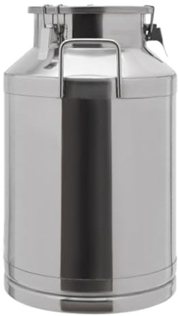 KhUkhu Edelstahl-Milcheimer, Gallonen-Milchkanne Aus Edelstahl Mit Wasserhahn, Robuster Milchkrug, Milcheimer, Weineimer, Eimer, Flasche, Flüssigkeitsbehälter, Aufbewahrungsmilchbehälter,30L