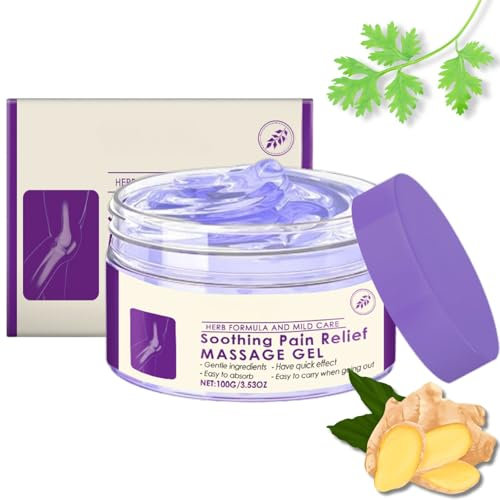 Joi-nt P-ain Re-LIEF Gel, Body Massage Gel Purple Gel, Natural Knee P/ain Re-LIEF Cream for Soothes Knees, Arm, Muscle & Jo-int Discomfort, Instant Soothing Jo-int Massage Gel for Women & Men,100G