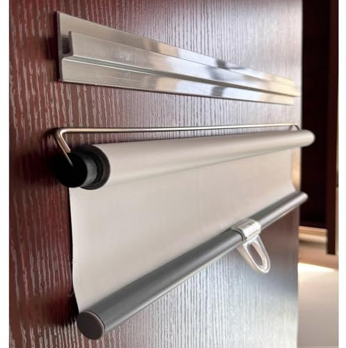 Retractable Sunscreen Roller Blinds,100% Blackout Curtain for Window,No Drilling Required,Pull-Down Room Darkening Roller Shades,Indoor Blackout Privacy Window Cover Curtain,Grey-65x150cm(25.6x59in)