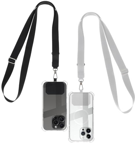 ValueBargain 2 Pcs Mobile Phone Holder Around Neck, Phone Safety Strap Anti Theft Lanyards Neck Strap for Women Fit All Smartphones Case, (2 Colors)