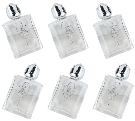 Psdndeww Lot de 6 bouteilles d'eau élégantes en verre pour voyage, design étanche, décoration d'intérieur, eau sainte catholique