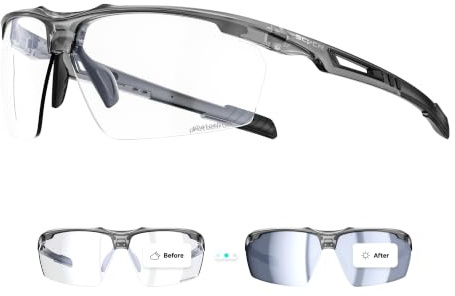 SCVCN Selbsttönende Fahrradbrille Damen Herren Radbrille S86 | Selbsttönend, UV400, verstellbare Nasenpads, flexibler TR90-Rahmen für Rennrad, MTB und Laufen