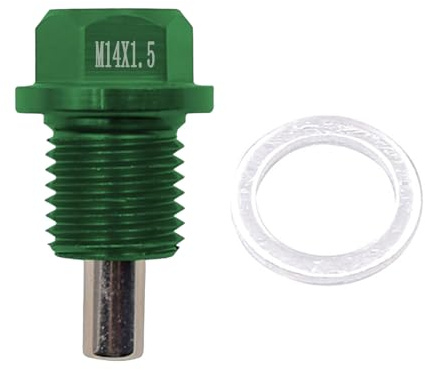 FIRSTXIU Bulloni dado di scarico del pozzetto Vite Tappo di scarico dell'olio in alluminio con guarnizione Accessorio di ricambio Facile installazione Potente tappo dell'olio magnetico