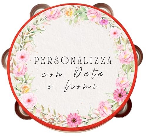 Personalisierte Tamburin 18 cm – Garten Sound – Geschenkidee für Hochzeiten, Events und besondere Anlässe – personalisierbar (50)
