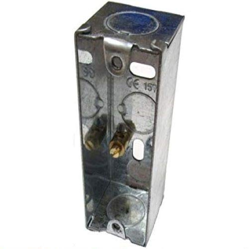 Single 1 Gang 25mm Architrave Metal Pattress Electrical Wall Back Box