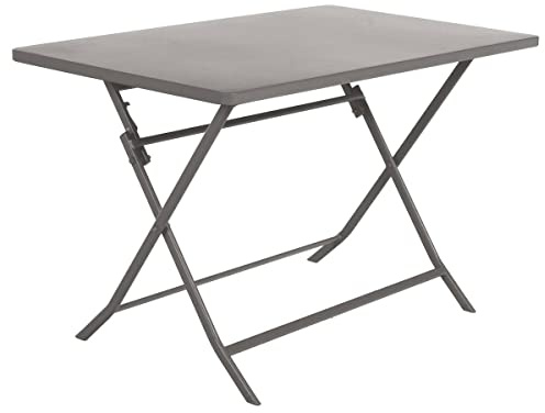 Hespéride - Mesa de jardín Rectangular Plegable de 4 plazas Greensboro Tonka - Acero Reforzado Inoxidable - Muebles para jardín, balcón y terraza