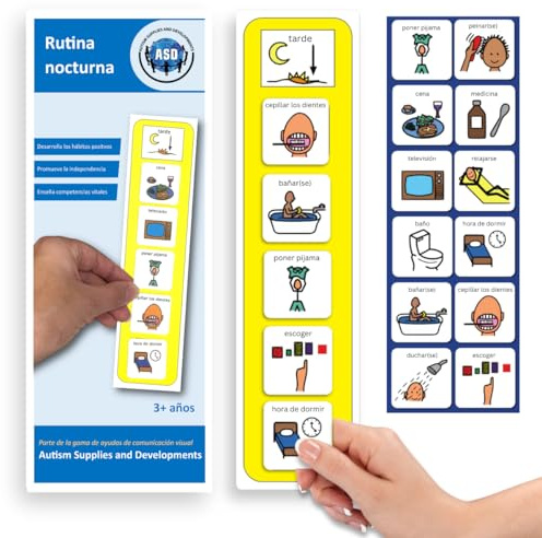 Rutina de la Noche y Dormir, Agenda Visual Pictogramas Autismo (Español)