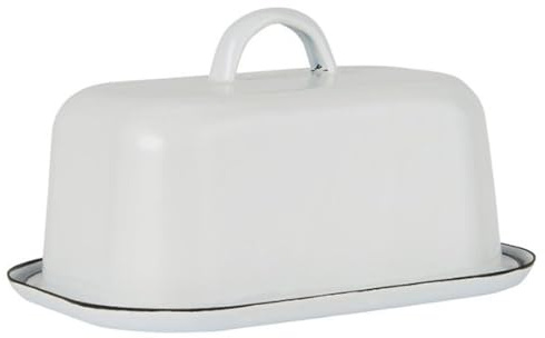 IB Laursen 0411-11 Butterbox, Butterdose - Emaille - weiß - 13,2 x 10 x 18,5 cm