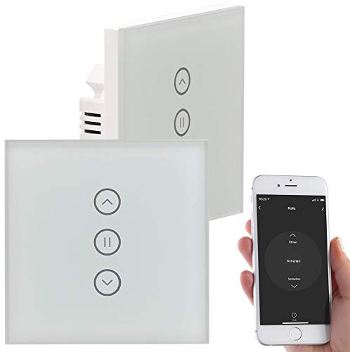 Luminea Home Control WiFi Rolladenschalter: 2er-Set Rollladen-Touch-Steuerungen, mit App und Sprachsteuerung (Rollladen Schalter, Rolladenschalter Smart, Rollo)