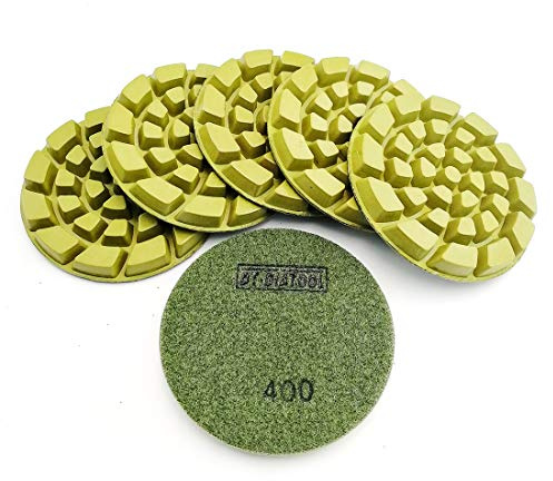 DT-DIATOOL Almohadillas de Pulido de Diamante 100mm 6 Piezas #400 Seco o Húmedo para Hormigón Cemento Terrazo Suelo