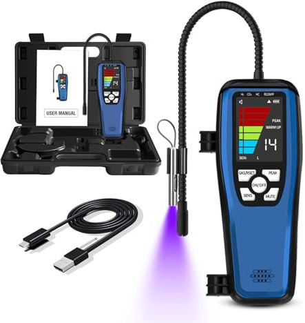 Refrigerant Leak Detector, Simbow LD-200 Freon & Combustible Gas Leak Detector, HVAC Halogen Gas Sniffer Freon Leakage Tester with Rechargeable Battery for HVAC, Car, R454B R22 R410A R134A