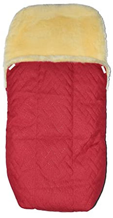 Moro-Design Lammfell Kinderwagen Fellsack Babywagen Felleinlage Fußsack Relugan Baby Fell (Rot)