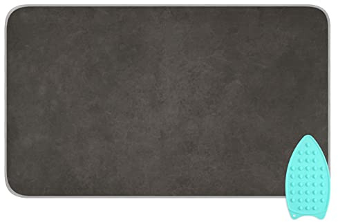 Reise-Bügelmatte, elegante, schwarze, hitzebeständige Bügeldecke mit Silikon-Pad, tragbarer Bügelbrettbezug für Waschmaschine, Trockner, Tischplatte, 119 x 71 cm